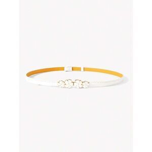White Floral Accent Belt M1829